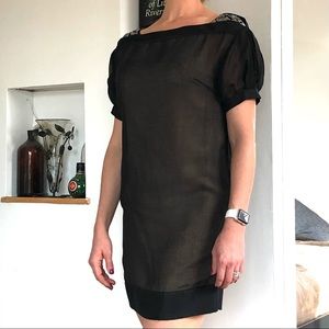 3.1 Phillip Lim Black Sheer Cocktail Dress